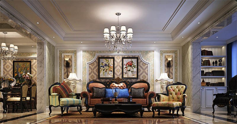 果嶺公館中式風(fēng)格實(shí)景裝修案例(六)