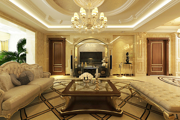 沈陽(yáng)-萬(wàn)科藍(lán)橋圣菲245平米「奢華歐式」裝修案例圖